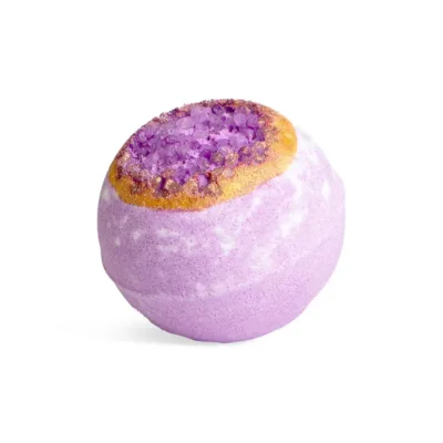 IDC Institute 2 in 1 Flower Bath Ball Fizzer & Salts Violet - Βιολέτα 100gr