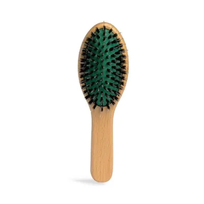 IDC Institute Double Bristle Mini Oval Hair Brush Wooden - Βούρτσα Μαλλιών με Διπλή Τρίχα Ξύλινη 19,5 x 5,5cm