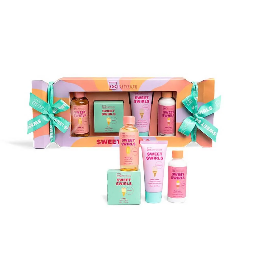 IDC Institute Sweet Swirls Candy Gift Set 4Pcs Σετ Μπάνιου - Περιποίησης 37,5 x 15 x 4cm