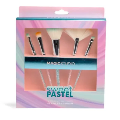 IDC Magic Studio Sweet Pastel Flawless Finish Makeup Brush Set 5pcs 18 x 18,5 x 3cm
