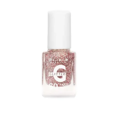 Elixir Fast Dry 60sec Nail Polish Βερνίκι Νυχιών No 352 Διαφανές με Ροζ & Άσημί Glitter 13ml
