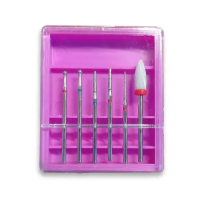 WD Σετ Φρέζα Ανταλλακτικών Τροχού Τεχνητών Νυχιών 6 ΤΕΜ Κόκκινες - Μπλε DN-138