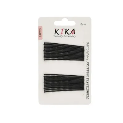 Kika Σετ Τσιμπιδάκια Μαλλιών Απλά 24pcs 6cm Μαύρα