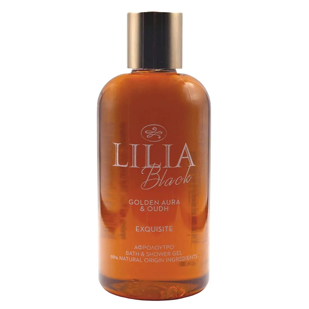Lilia Black Golden Aura & Oudh Bath & Shower Gel Αφρόλουτρο Ξυλώδες 250ml