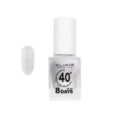 Elixir Fast Dry 40sec Nail Polish Βερνίκι Νυχιών Διάρκειας 8 ημερών 434 Star Dust Λευκό Ασημί Γοργονέ 13ml