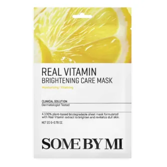 Some By Mi Real Vitamin Brightening Care Mask Μάσκα Προσώπου με Βιταμίνη C 100% Vegan 1τεμ