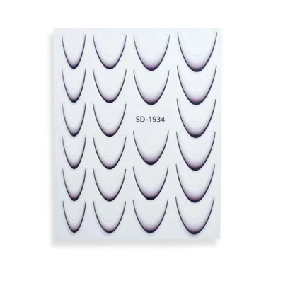 WD Nail Stickers French Manicure Black Αυτοκόλλητα Νυχιών Γαλλικό Μανικιούρ Μαύρα