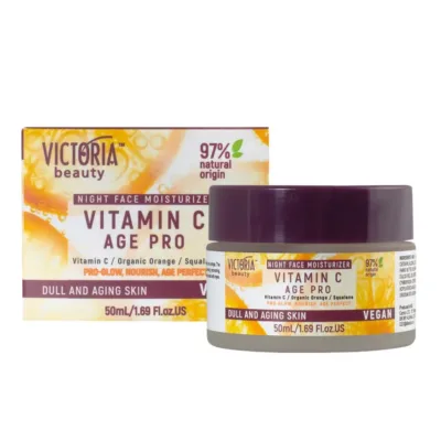 Victoria Beauty Vitamin C Age Pro Glow Nourishing Night Cream Vegan Κρέμα Προσώπου Νύχτας για Αντιγήρανση & Λάμψη 50ml