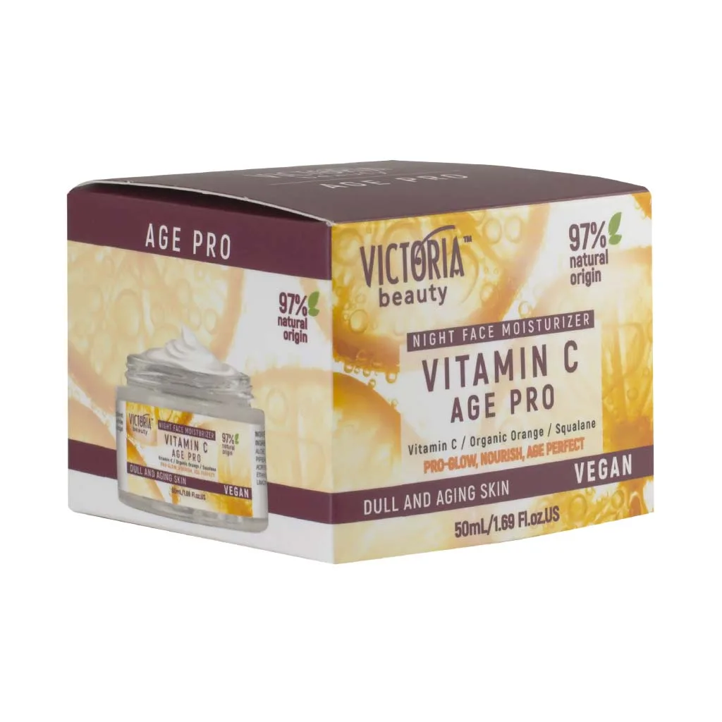 Victoria Beauty Vitamin C Age Pro Glow Nourishing Night Cream Vegan Κρέμα Προσώπου Νύχτας για Αντιγήρανση & Λάμψη 50ml Victoria Beauty Vitamin C Age Pro Glow Nourishing Night Cream Vegan Κρέμα Προσώπου Νύχτας για Αντιγήρανση & Λάμψη 50ml