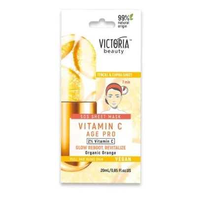 Victoria Beauty Vitamin C Age Pro Revitalizing Sheet Mask Vegan Μάσκα Προσώπου Πανί για Λάμψη 20ml
