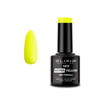 Elixir Professional Semi Gel Ημιμόνιμο Βερνίκι Νυχιών 1473 Hyper Yellow Κίτρινο Φωσφοριζέ 8ml