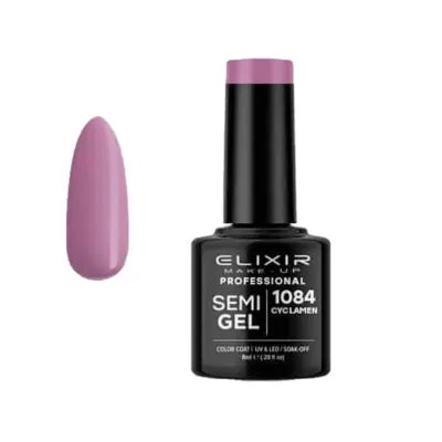 Elixir Professional Semi Gel Ημιμόνιμο Βερνίκι Νυχιών 1084 Cyclamen Μωβ Σάπιο Μήλο 8ml
