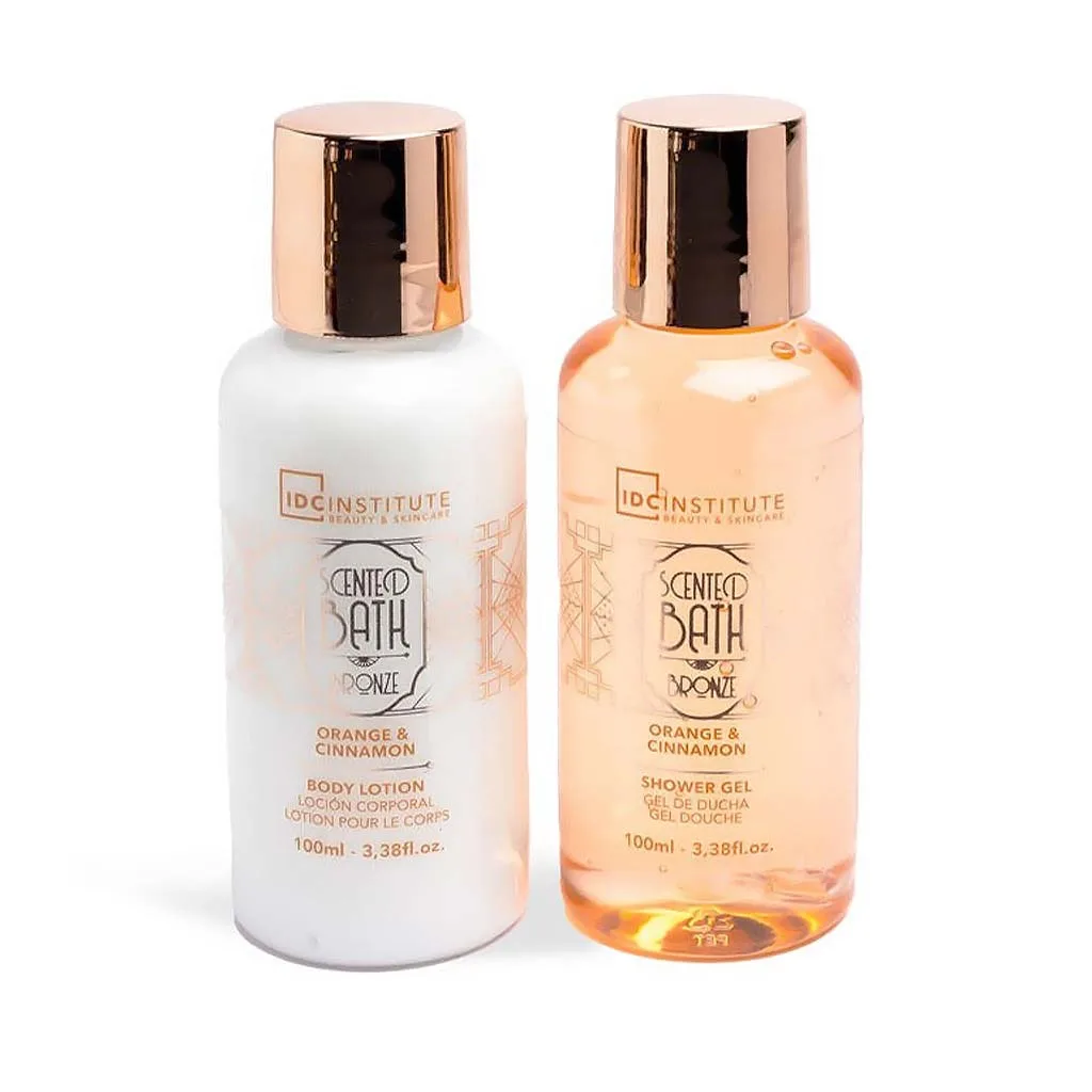 IDC Scented Bath Bronze Set Orange & Cinnamon Shower Gel 100ml & Body Lotion 100ml