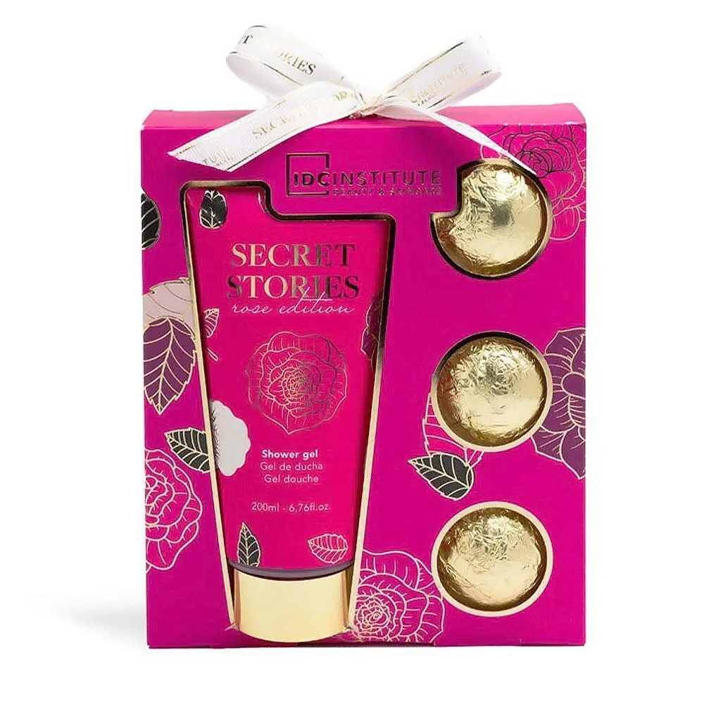 IDC Scented Stories Rose Edition Bath & Spa Set S.Gel 200ml & Bath Fizzers 3 x 50gr