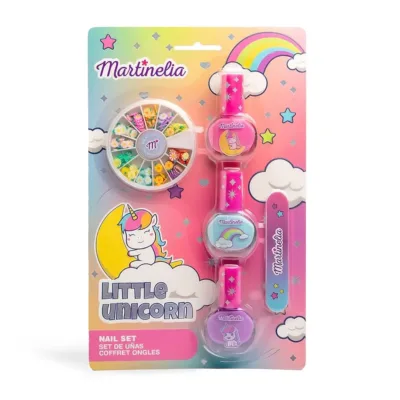 Martinelia Little Unicorn Nail Design Kit II Βερνίκια Νυχιών 3 x 3.5ml, Λίμα Νυχιών & Αυτοκόλλητα 3D