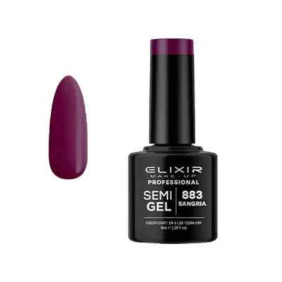 Elixir Professional Semi Gel Ημιμόνιμο Βερνίκι Νυχιών 883 Sangria Μωβ Κρασιού 8ml