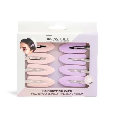 IDC Institute Hair Setting Clips Σετ Κλιπς Μαλλιών Σομόν & Μωβ 4+4 τεμ