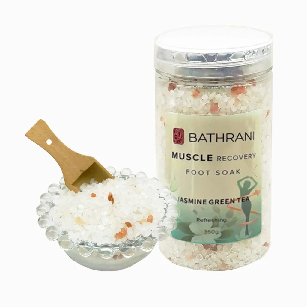 Bathrani Muscle Recovery Foot Soak Bath Salts Jasmine Green Tea Άλατα για Ποδόλουτρο Γιασεμί & Πράσινο Τσάι 350gr