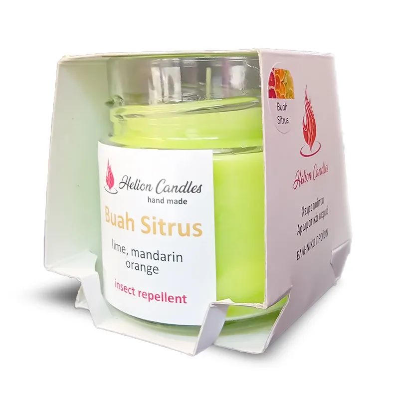 Helion Candles Scented Candles Χειροποίητο Αρωματικό Κερί Buah Sitrus με Λάιμ, Μανταρίνι & Πορτοκάλι 212ml