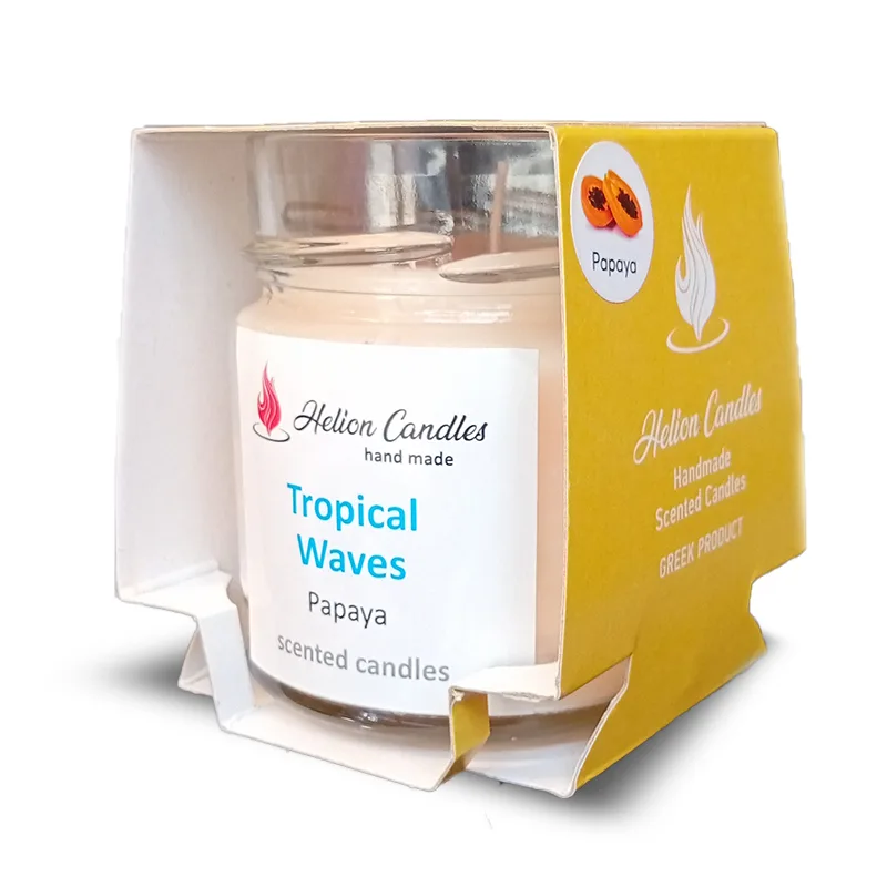 Helion Candles Scented Candles Χειροποίητο Αρωματικό Κερί Tropical Waves με Παπάγια 212ml