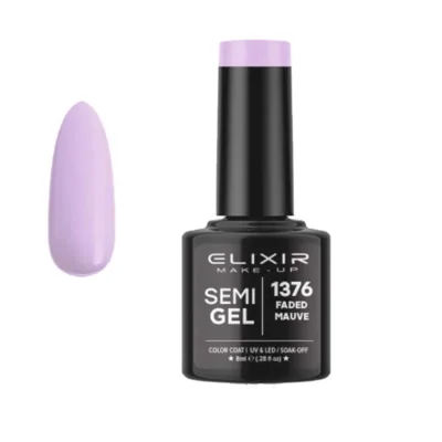 Elixir Professional Semi Gel Ημιμόνιμο Βερνίκι Νυχιών 1376 Faded Mauve Μωβ Απαλό Γαλακτερό 8ml