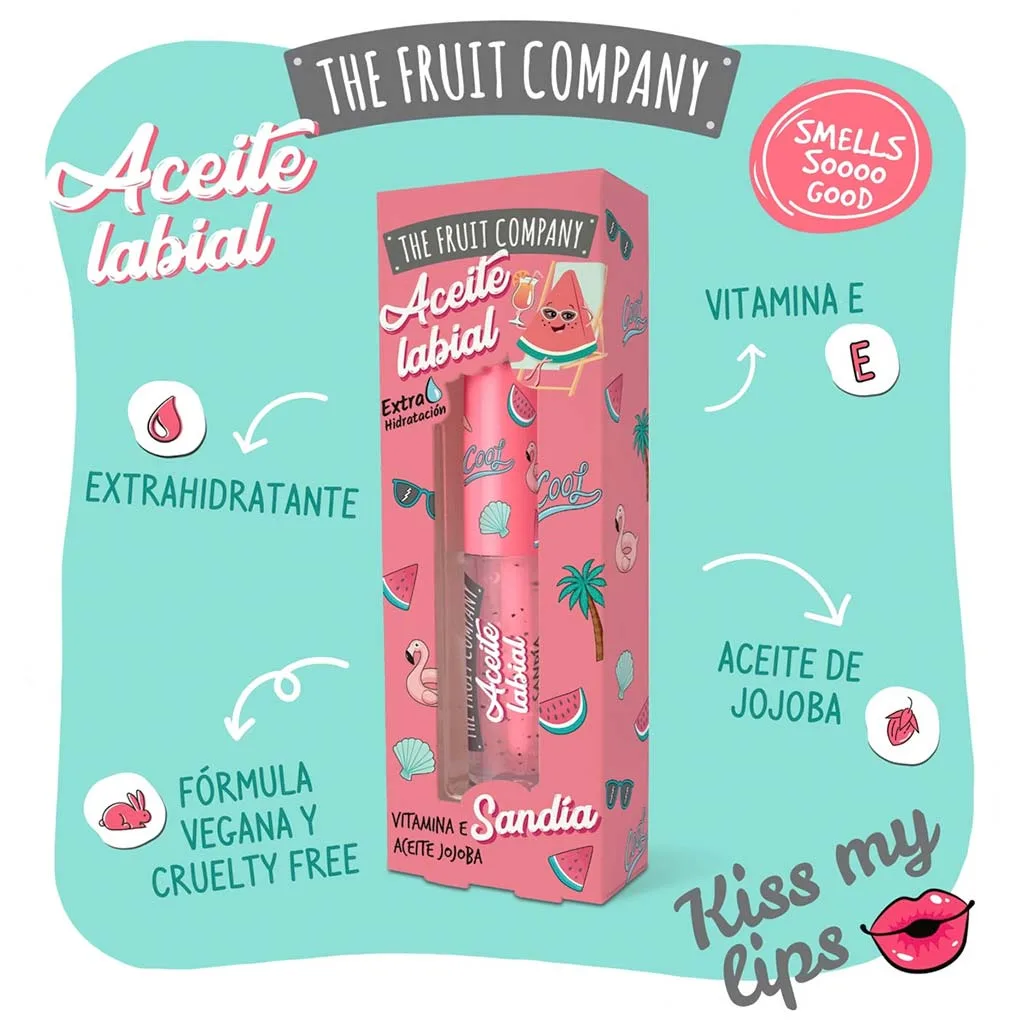 The Fruit Company Hydrating Lip Oil Watermelon, Καρπούζι 3,6ml The Fruit Company Hydrating Lip Oil Watermelon, Καρπούζι 3,6ml