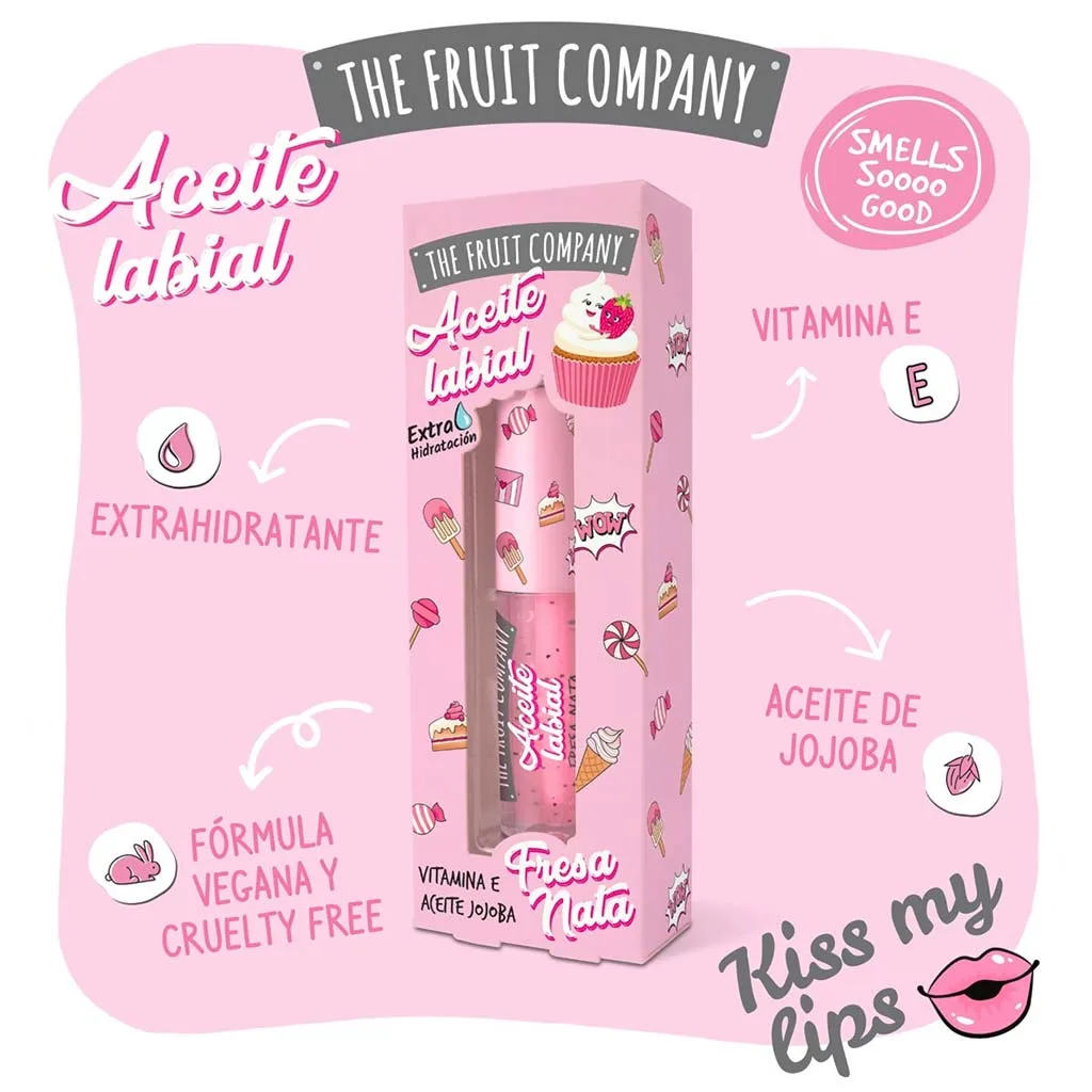 The Fruit Company Hydrating Lip Oil Strawberry Cream, Κρέμα Φράουλα 3,6ml The Fruit Company Hydrating Lip Oil Strawberry Cream, Κρέμα Φράουλα 3,6ml
