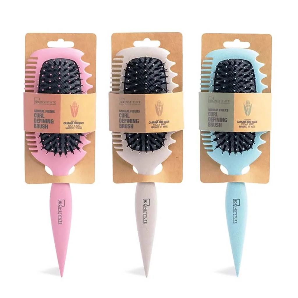 IDC Institute Natural Fibers Curl Defining Brush - 1 Βούρτσα & 2 Χτένες σε μία για Σχηματισμό Μπούκλας