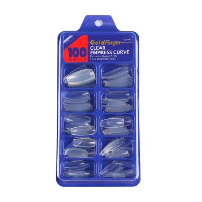 Gold Finger Clear Empress Curve Tips Τεχνητών Nυχιών Long - Διαφανή 100τμχ