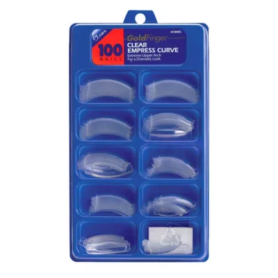 Gold Finger Clear Empress Curve Tips Τεχνητών Nυχιών Extreme Long - Διαφανή 100τμχ