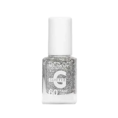 Elixir Fast Dry 40sec Nail Polish Βερνίκι Νυχιών Διάρκειας 8 ημερών 060 Glitter Διαφανές με Ασημί Γκλίτερ 13ml