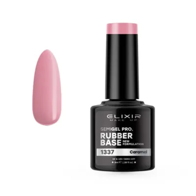Elixir Professional Semi Gel 1337 Rubber Base Caramel για Ημιμόνιμο Βερνίκι Νυχιών 8ml