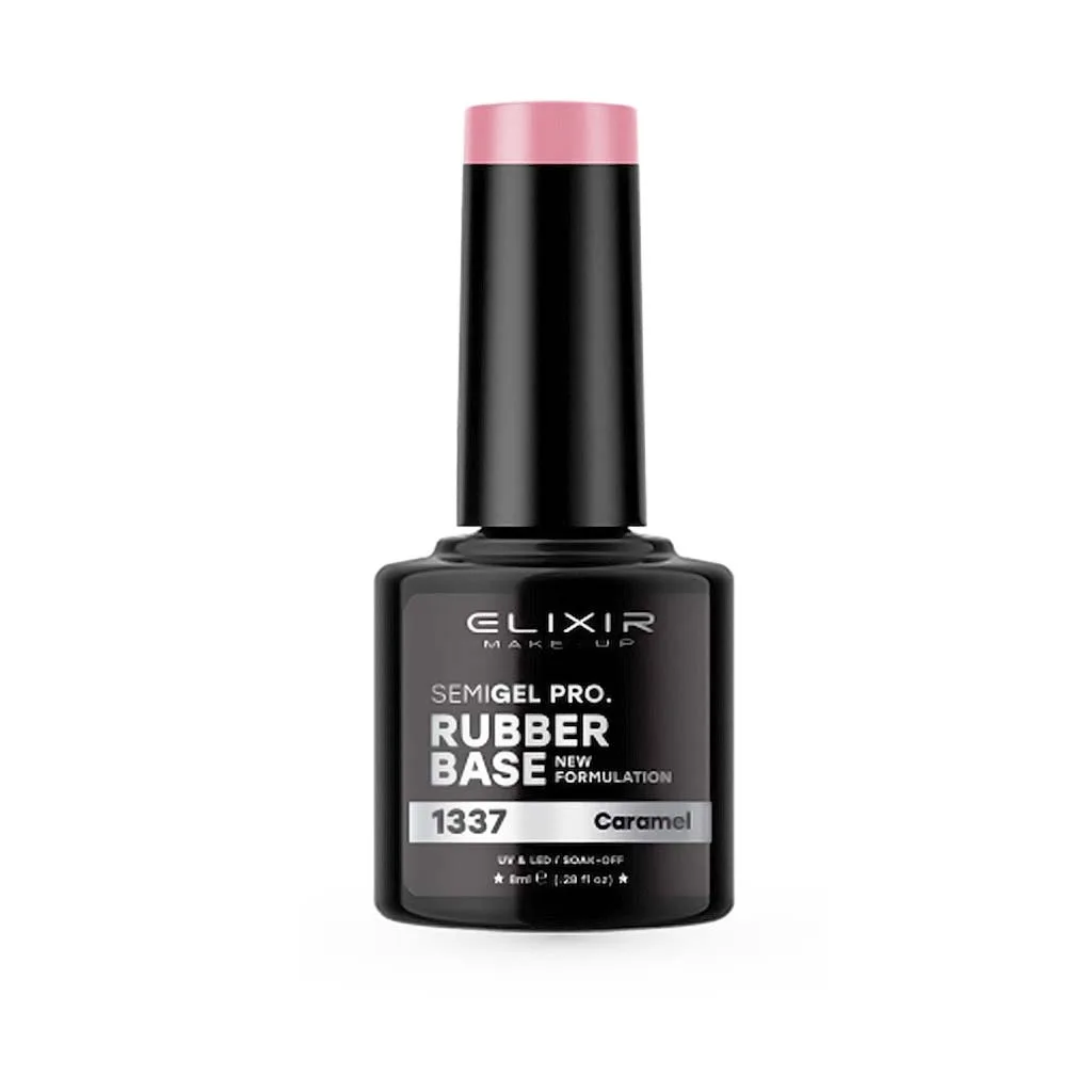 Elixir Professional Semi Gel 1337 Rubber Base Caramel για Ημιμόνιμο Βερνίκι Νυχιών 8ml