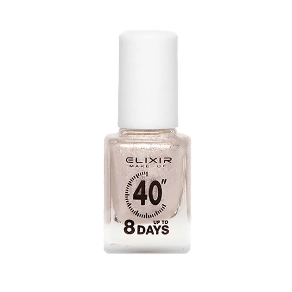 Elixir Fast Dry 40sec Nail Polish Βερνίκι Νυχιών Διάρκειας 8 ημερών 393 Glitter Platinum Ημιδιάφανο με Διακριτικό Γκλίτερ 13ml