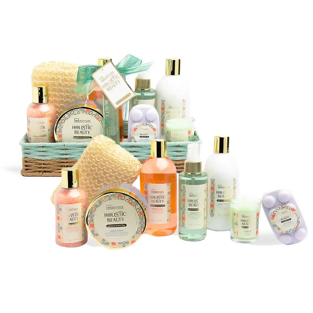 IDC Institute Holistic Beauty Lotus & White Tea Bath & Perfume Set 29 x 18 x 13cm 9pcs