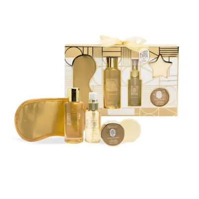IDC Scented Bath Gold Vanilla & Sandalwood Box Set Σετ Δώρου - Περιποίησης W23,5x H15 x D3,5cm 4pcs