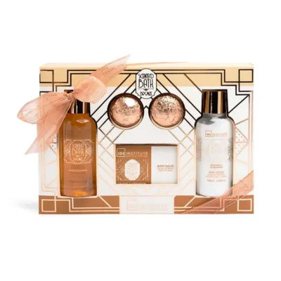 IDC Scented Bath Bronze Set Orange & Cinnamon - Σετ Μπάνιου 22 x 15 x 5,5cm 5pcs