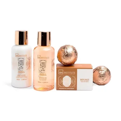 IDC Scented Bath Bronze Set Orange & Cinnamon - Σετ Μπάνιου 22 x 15 x 5,5cm 5pcs