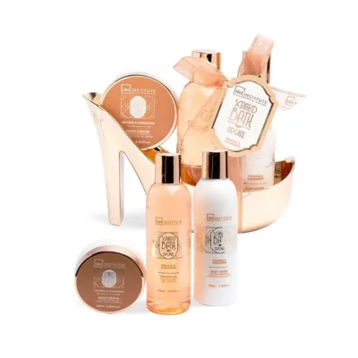 IDC Scented Bath Bronze High Heel Shoe Set Orange & Cinnamon - Σετ Μπάνιου 19,5 x 16,5 x 7cm 4pcs