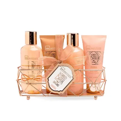 IDC Scented Bath Bronze Metallic Case Set Orange & Cinnamon - Σετ Μπάνιου 19,5 x 14,5 x 5cm 5pcs