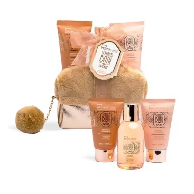 IDC Scented Bath Bronze Orange & Cinnamon Cosmetic Bag Set , Σετ Δώρου W15,5 x H19 x D10cm 4pcs