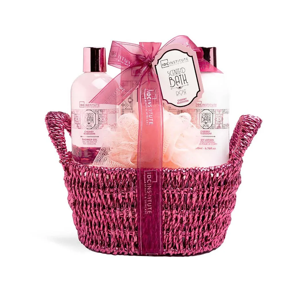 IDC Scented Bath Rose Basket Cherry Blossom Σετ Δώρου - Περιποίησης W25x H23 x D12cm 5pcs