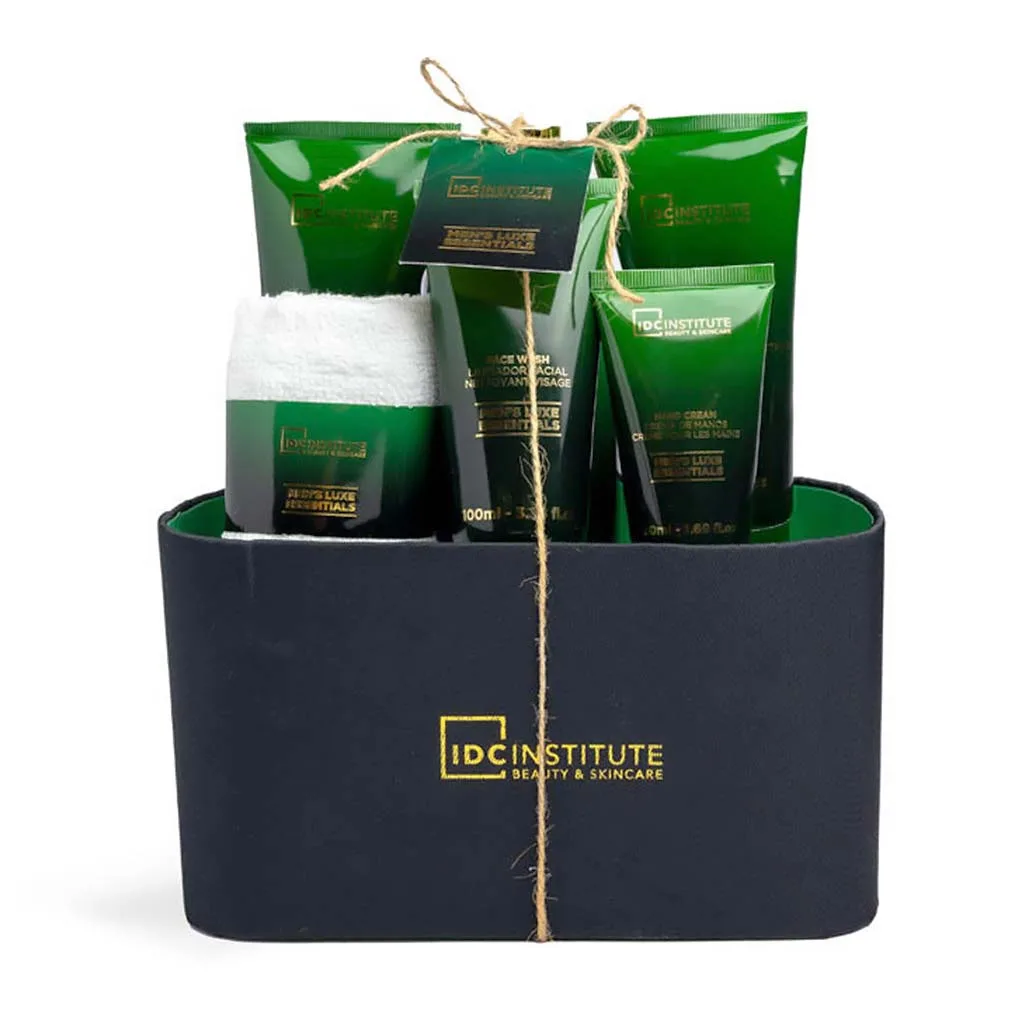 IDC Men's Luxe Essentials Bath Set Black Pepper Leather Box - Σετ Περιποίησης 21 x 25 x 14,5 cm 7pcs