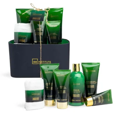 IDC Men's Luxe Essentials Bath Set Black Pepper Leather Box - Σετ Περιποίησης 21 x 25 x 14,5 cm 7pcs