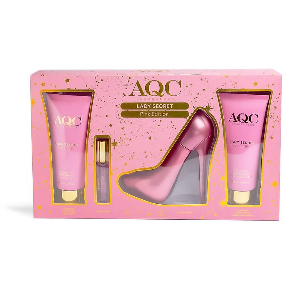 AQC Fragraces Lady Secret Pink Edition Perfume Set 4pcs 35 x 21 x 6cm