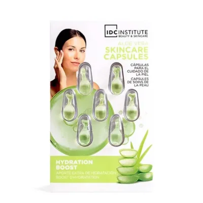 IDC Natural Elements Aloe Vera Skin Capsules - Αμπούλες Προσώπου με Αλόη για Αναζωογόνηση 7 x 0,34ml
