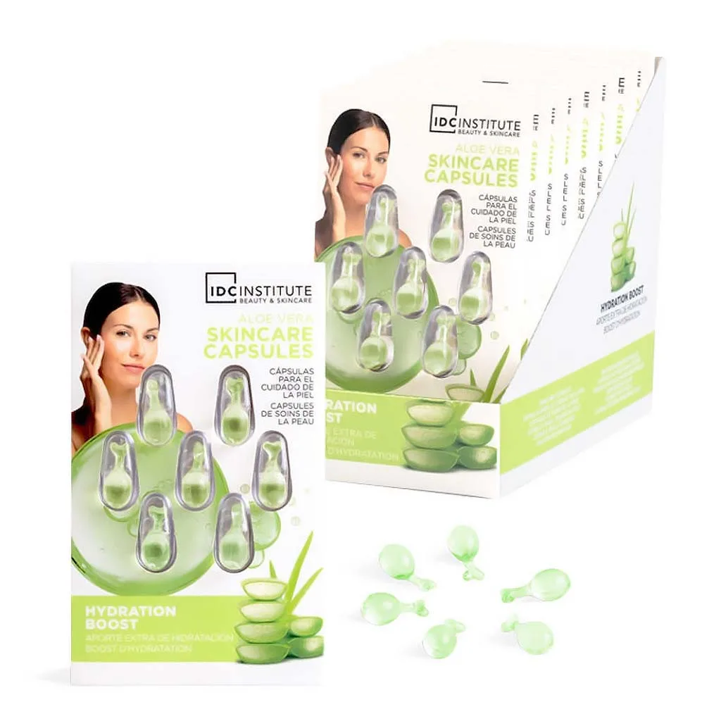 IDC Natural Elements Aloe Vera Skin Capsules - Αμπούλες Προσώπου με Αλόη για Αναζωογόνηση 7 x 0,34ml