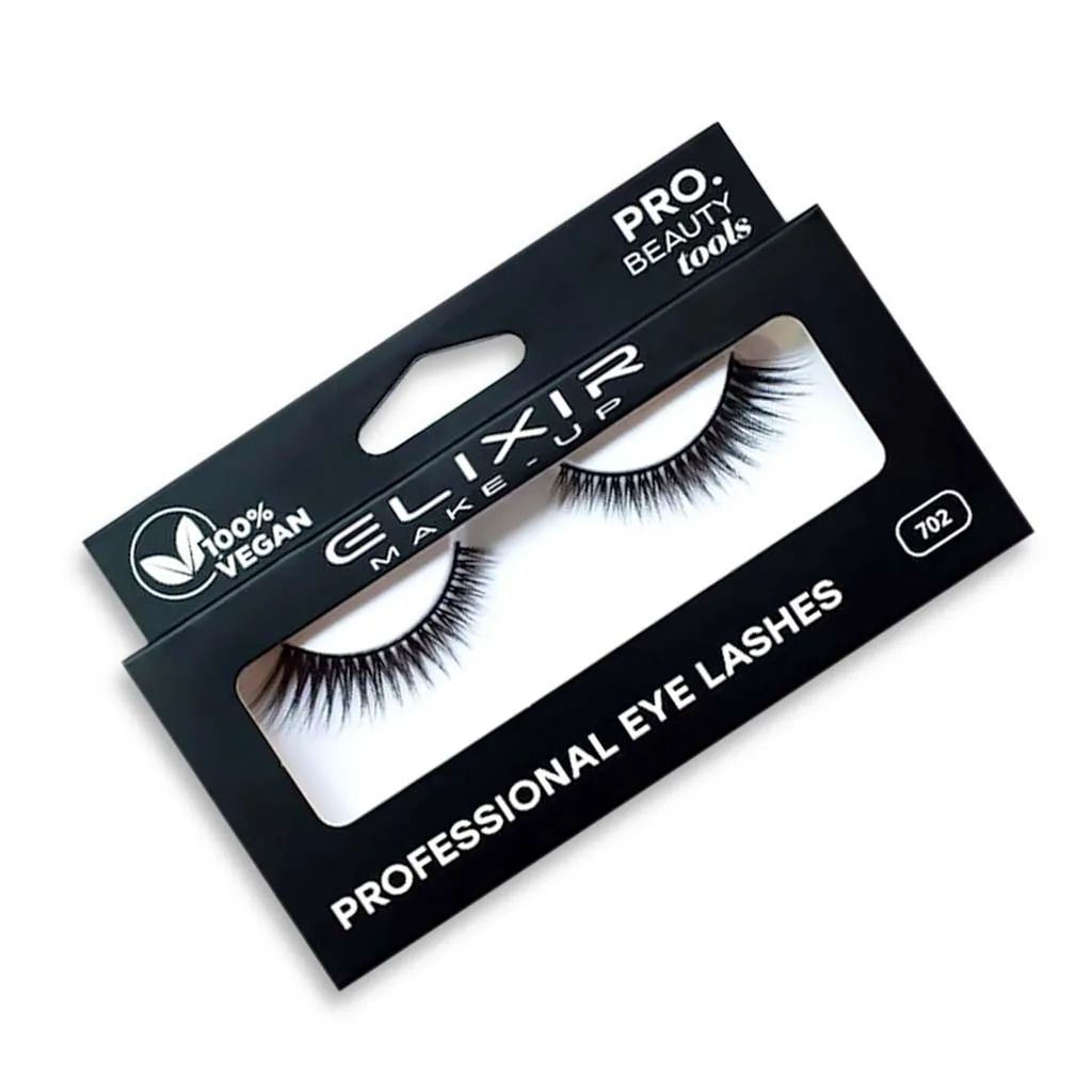 Elixir Professsional Eye Lashes 702 Βλεφαρίδες για Mήκος & Όγκο Black 100% Vegan