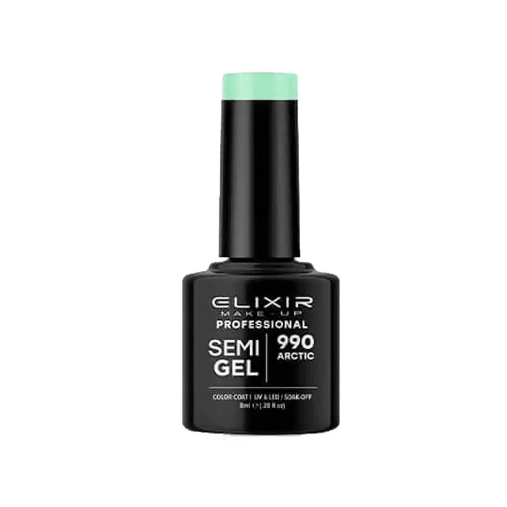 Elixir Professional Semi Gel Ημιμόνιμο Βερνίκι Νυχιών 990 Arctic Πράσινο Μέντα 8ml
