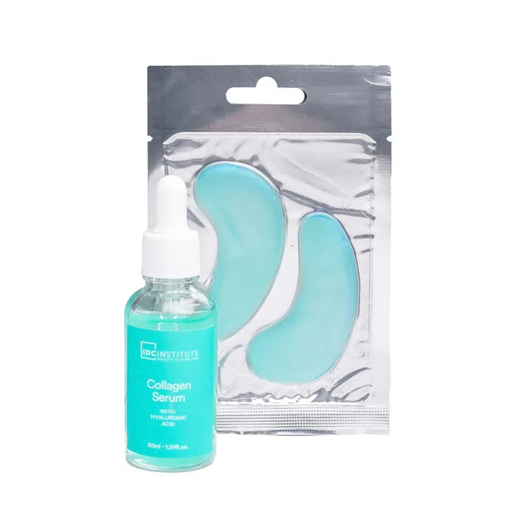 IDC Institute Collagen & Hyaluronic Acid Face Care Set - Ορός Προσώπου 30ml & Hydrogel Επιθέματα για τα Μάτια 1pair